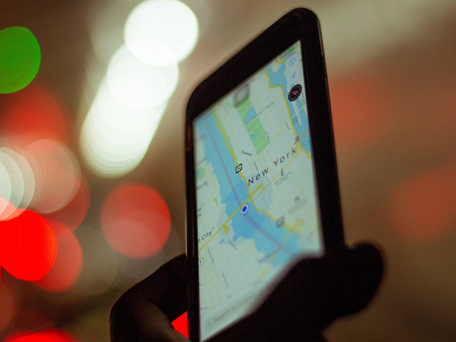 Holding up a smartphone