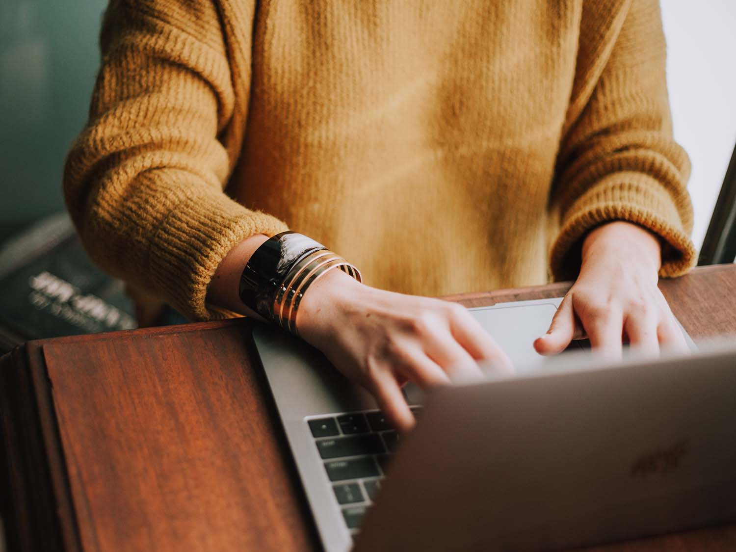 Female lawyer doing work at her computer